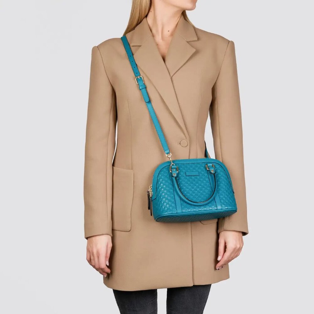 Gucci Microguccissima Teal Medium Dome Bag